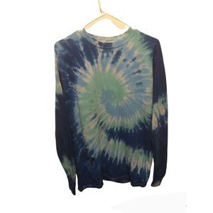 Zine Blue Tie Dye Long Sleeve Shirt Size Medium